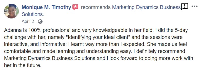 Testimonial Monique